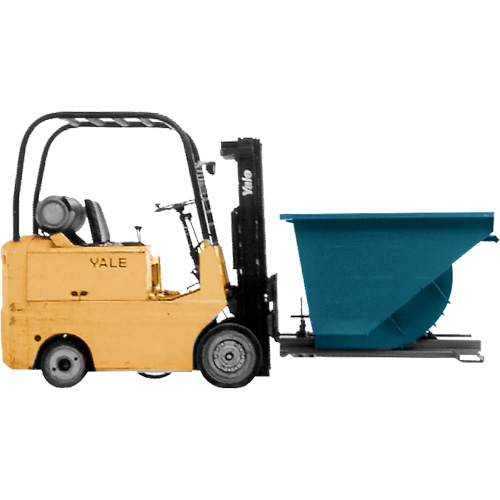 Self-Dumping Hopper, Steel, 3/4 cu.yd., Blue Haskins Industrial Inc.