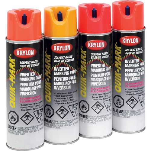 Industrial Quik-Mark Solvent-Based Inverted Marking Paint, 17 oz., Aerosol Can Haskins Industrial Inc.