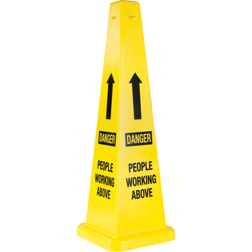 "People Working Above" Traffic Cones, English with Pictogram Haskins Industrial Inc.