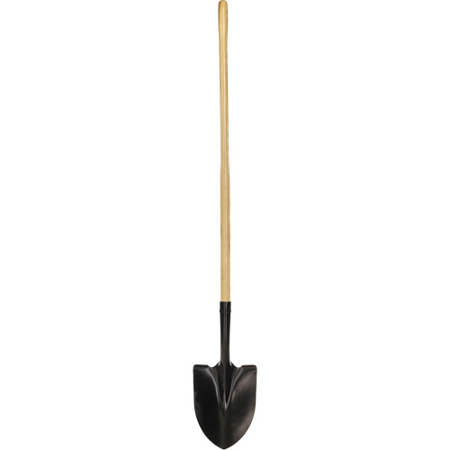 Round Point Shovel, Tempered Steel Blade, Wood, Straight Handle Haskins Industrial Inc.