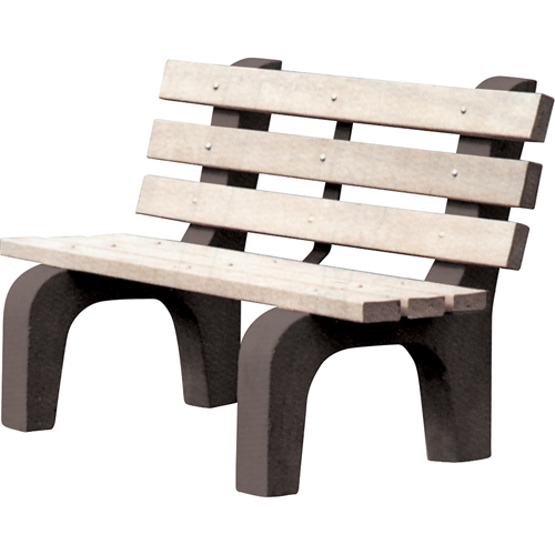Bancs de parc, Plastique recycl&eacute;, 48" lo x 25" la x 31" h, Gris Haskins Industrial Inc.