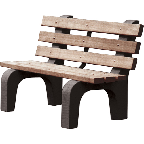 Park Benches, Recycled Plastic, 72" L x 25" W x 31" H, Brown Haskins Industrial Inc.