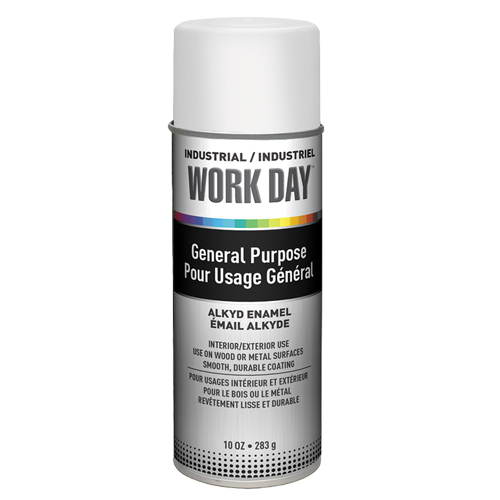 Industrial Work Day Paint, White, Gloss, 10 oz., Aerosol Can Haskins Industrial Inc.