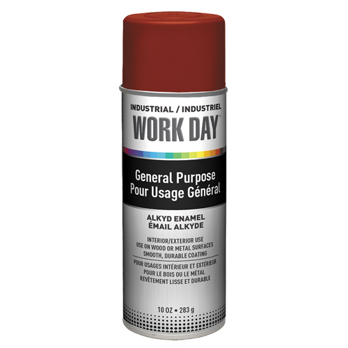 Peinture industrielle Work Day, Rouge, Tr&egrave;s mat, 10 oz, Canette a&eacute;rosol Haskins Industrial Inc.