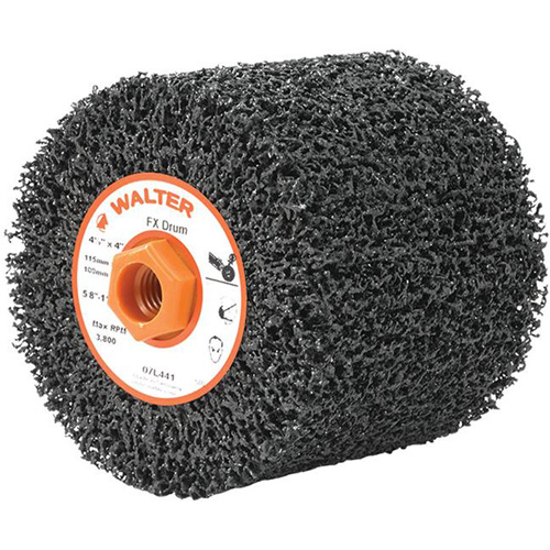 FX Reversible Drum, 4-1/2" Dia., 4" W, 5/8"-11 Arbor, Coarse Grit Haskins Industrial Inc.