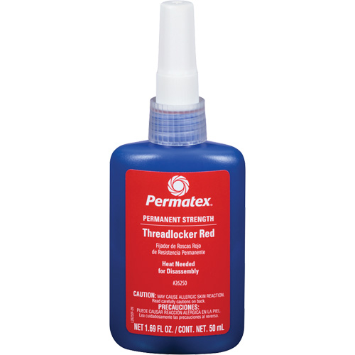 Threadlocker, Red, High, 50 ml, Bottle Haskins Industrial Inc.