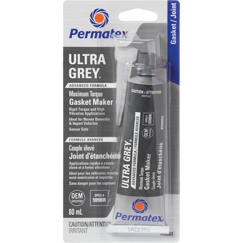Ultra Grey&reg; Gasket Maker, Tube, 80 ml, -54°C - 260°C/-65°F - 500°F Haskins Industrial Inc.