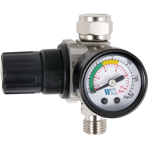 Air Dial Regulator with Gauge for Spray Gun, 1/4" NPT, 135 PSI Max. PSI, Standard Haskins Industrial Inc.