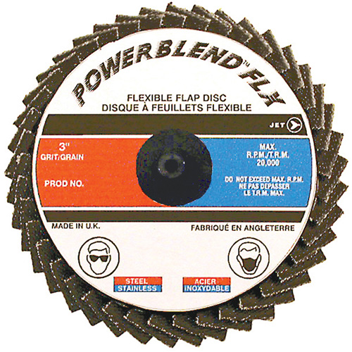 Disque &agrave; lamelles &agrave; rouler POWERBLEND FLX, 2" x Type R, Grain Z40, Alumine de zirconium Haskins Industrial Inc.