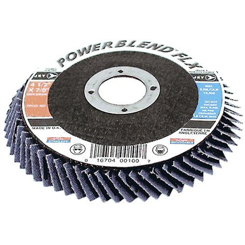 Disque &agrave; lamelles flexible PowerBlend FLX, 4-1/2" x 7/8", Type 27, Grain Z60, Alumine de zirconium Haskins Industrial Inc.