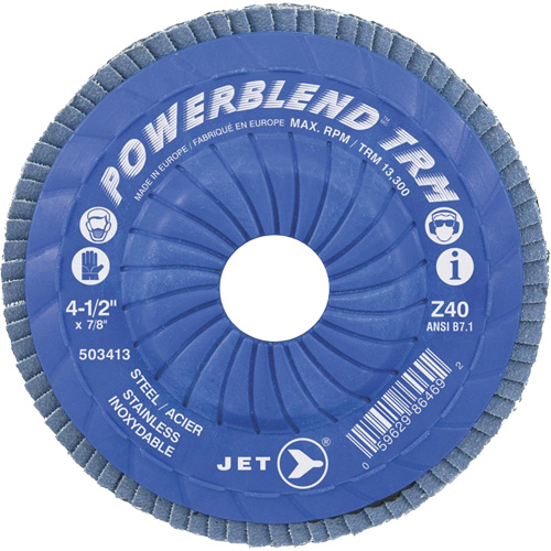 Disque &agrave; lamelles ajustables POWERBLEND TRM, 5" x 7/8", Type 29, Grain Z60, Alumine de zirconium Haskins Industrial Inc.