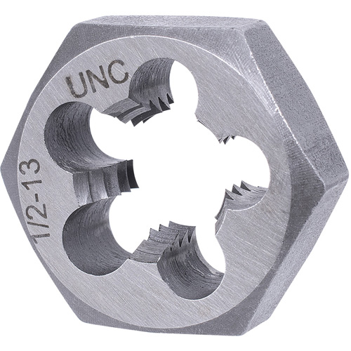 SAE Hex Die, 1" Dia., 1/2"-13NC Thread, Alloy Steel Haskins Industrial Inc.