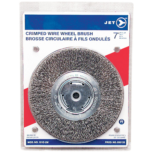 Crimped Wire Wheel, 7" Dia., 0.014" Fill, 1/2" - 2" Arbor Haskins Industrial Inc.