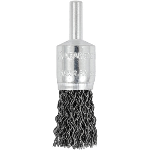 Brosse &agrave; fils cr&ecirc;p&eacute;s mont&eacute;e sur mandrin E050-20, 1/2", Fils 0,02", Tige 1/4" Haskins Industrial Inc.