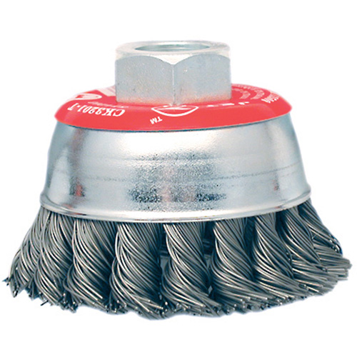 Brosse boisseau &agrave; fils li&eacute;s et nou&eacute;s &agrave; haute performance, 3" dia. x 10mm x 1,25" arbre Haskins Industrial Inc.