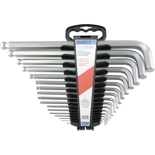 Jumbo Extra-Long Ball Nose Hex Key Set, 17 Pcs., Metric Haskins Industrial Inc.