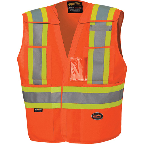 6930 Drop Shoulder Tear-Away Safety Vest, High Visibility Orange, Large/X-Large, Polyester Haskins Industrial Inc.