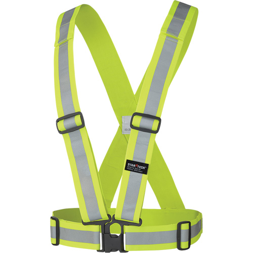 5592 Elastic Safety Harness, High Visibility Lime-Yellow, Silver Reflective Colour, One Size Haskins Industrial Inc.