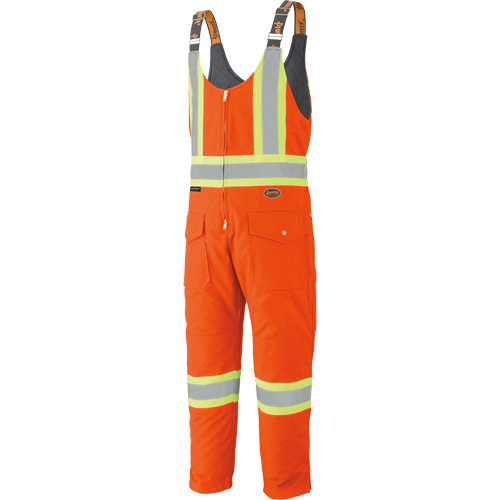 5538 High Visibility Quilted Duck Overalls, Cotton, X-Large, High Visibility Orange Haskins Industrial Inc.