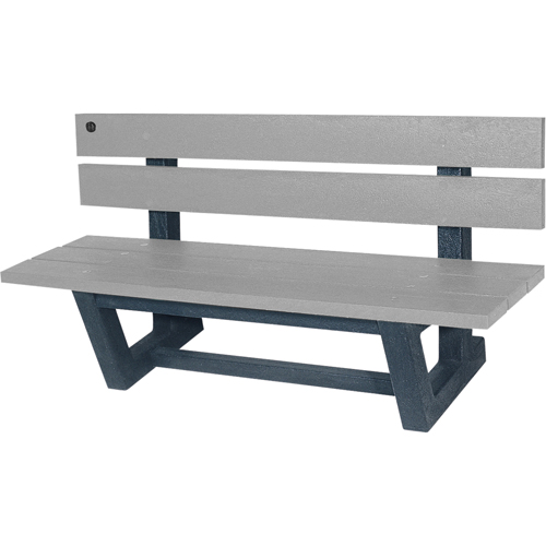 Outdoor Park Benches, Recycled Plastic, 60" L x 17" W x 17" H, Grey Haskins Industrial Inc.
