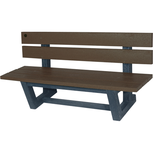 Outdoor Park Benches, Recycled Plastic, 60" L x 22-13/16" W x 29-13/16" H, Umber Haskins Industrial Inc.