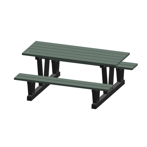 Recycled Plastic Outdoor Picnic Tables, 72" L x 60-5/16" W, Grey Haskins Industrial Inc.