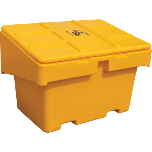 Salt Sand Container SOS, With Hasp, 48" x 33" x 34", 18.5 cu. Ft., Yellow Haskins Industrial Inc.