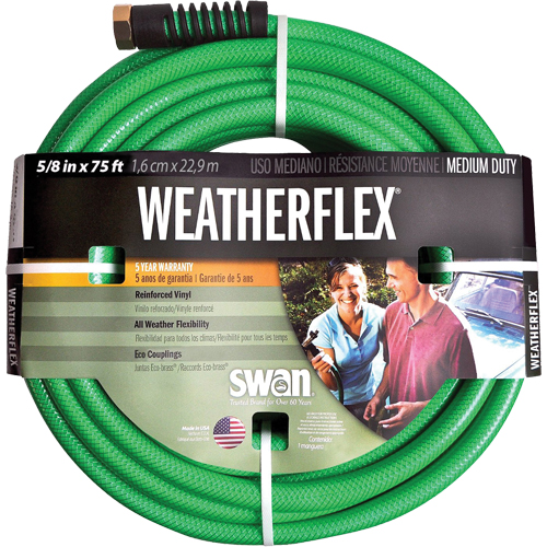 Weatherflex Medium Duty Garden Hoses, Vinyl, 5/8" dia. x 75' Haskins Industrial Inc.