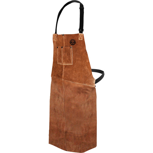 Tablier de soudage en cuir, Salopette, 36" lo, Brun Haskins Industrial Inc.