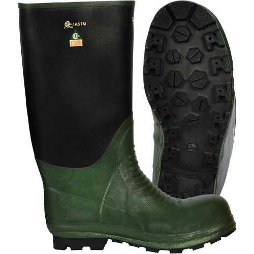 Bottes Journeyman, Caoutchouc, Embout Acier, Pointure 8, Semelle R&eacute;sistant aux perforations Haskins Industrial Inc.