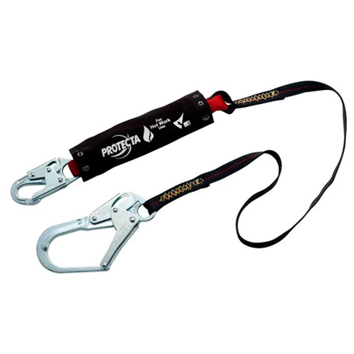 PRO Shock-Absorbing Lanyard, 4', Rebar Hook Center, Snap Hook Leg Ends, Kevlar&reg; Haskins Industrial Inc.