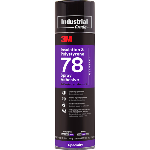 Polystyrene Foam Insulation 78 Spray Adhesive, 24 oz., Aerosol Can, Clear Haskins Industrial Inc.