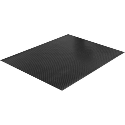 Wide Rib Matting, Runner, 4' x 75' x 1/8", Black Haskins Industrial Inc.
