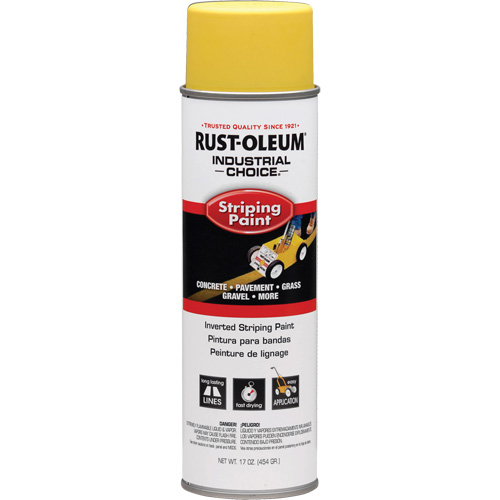 Peinture de traçage en a&eacute;rosol syst&egrave;me S1600 Industrial Choice applicable en position invers&eacute;e, Jaune, 18 oz, Canette a&eacute;rosol Haskins Industrial Inc.