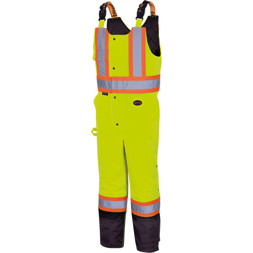 5041BB Pantalon &agrave; bretelles matelass&eacute; imperm&eacute;able, Polyester, Grand, Jaune lime haute visibilit&eacute; Haskins Industrial Inc.