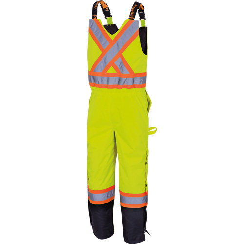 5041BB Pantalon &agrave; bretelles matelass&eacute; imperm&eacute;able, Polyester, Grand, Jaune lime haute visibilit&eacute; Haskins Industrial Inc.