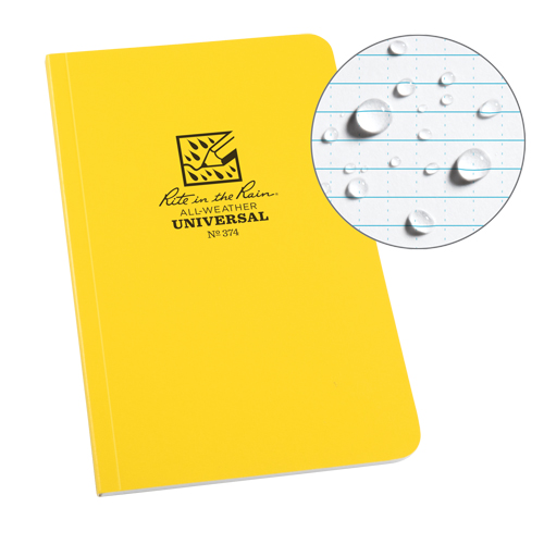 Livre reli&eacute; Field-Flex, Couverture souple, Jaune, 128 Pages, 4-5/8" , 7-1/4"  Haskins Industrial Inc.