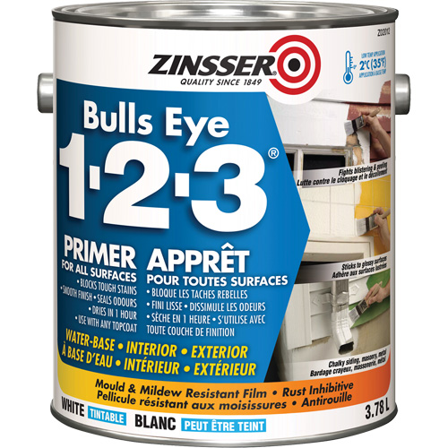 Bulls Eye 1-2-3&reg; Water-Base Primer, 3.78 L, Gallon, White Haskins Industrial Inc.