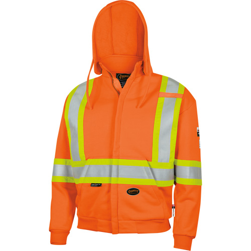 338SF Flame-Resistant Zip Style Hoodie, Men's, X-Large, High Visibility Orange, 22 cal/cm² Haskins Industrial Inc.