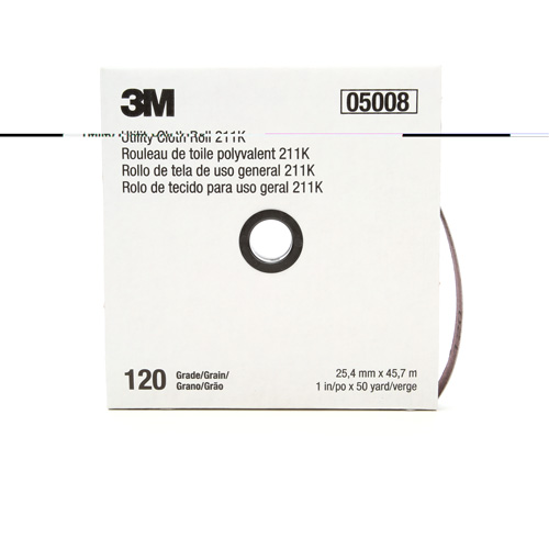 Rouleau de toile abrasive utilitaire 211K, Oxyde d'aluminium, 1" la x 150' lo, Grain 120 Haskins Industrial Inc.