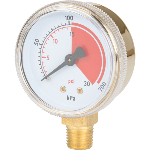 Manom&egrave;tres en laiton,  2", 30 psi, Fixation inf&eacute;rieure, Analogique Haskins Industrial Inc.
