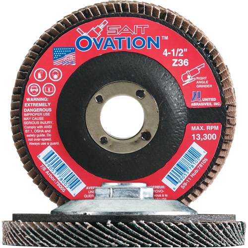 OVATION MEULE LAMELLE41/2X7/8 GRAIN36, 4-1/2" x 7/8", Type 27, Grain 36, Zirconium Haskins Industrial Inc.
