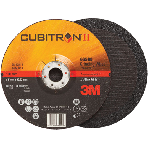 Cubitron II Depressed Centre Grinding Wheels, 4" x 1/4", 3/8" Arbor, Type 27 Haskins Industrial Inc.