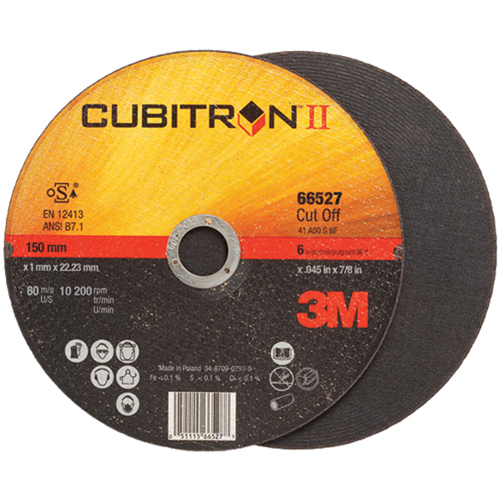Meule &agrave; tronçonner Cubitron II, 4-1/2" x 0,04"/0,045", Arbre de 7/8", Type 27, C&eacute;ramique, 13 300 Tr/min Haskins Industrial Inc.