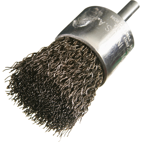 Brosses mont&eacute;es &agrave; fils cr&ecirc;p&eacute;s, 1/2", Fils 0,014", Tige 1/4" Haskins Industrial Inc.