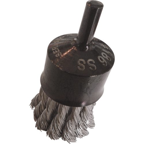 Knotted Wire End Brushes, 1" Dia., 0.020" Wire Dia., 1/4" Shank Haskins Industrial Inc.