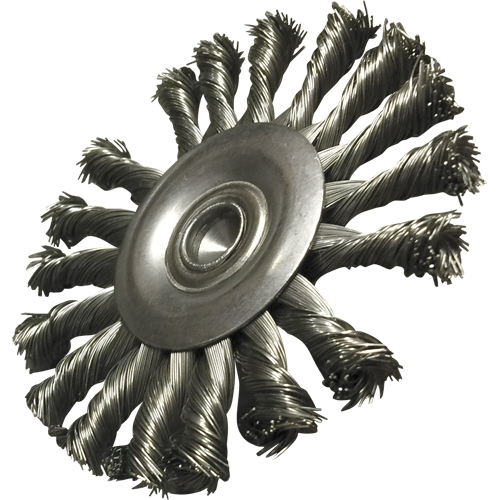 Circular Knotted Wire End Brushes, 3-1/2" Dia., 0.014" Wire Dia., 1/4" Shank Haskins Industrial Inc.