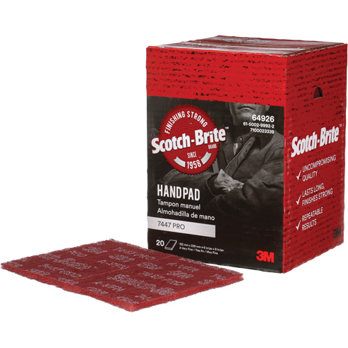 Scotch-Brite 7447 Hand Pads, Aluminum Oxide, 9" x 6", Very Fine Grit Haskins Industrial Inc.