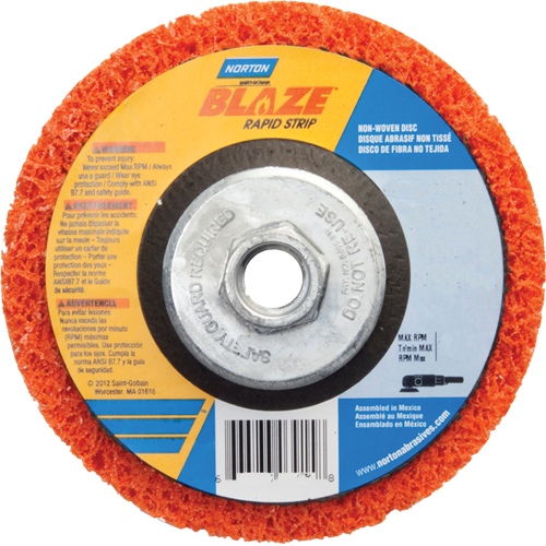 Disque &agrave; moyeu d&eacute;port&eacute; 4-1/2" non tiss&eacute; Blaze Rapid Strip, 4-1/2" dia., Grain Cors&eacute; Haskins Industrial Inc.