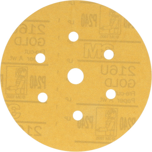 Hookit Dust-Free Sanding Disc, 6" Dia., P240 Grit, Aluminum Oxide, A-Weight Haskins Industrial Inc.
